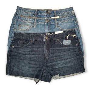 Universal Thread High Rise Cut Off Denim Shorts Medium Wash Dark Wash Set Of 3